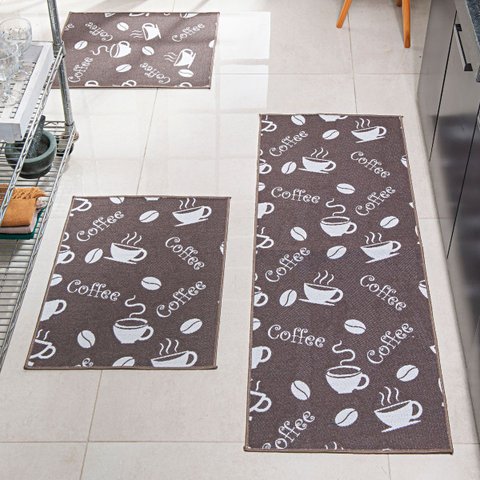 Kit Cozinha 3 Peças Antiderrapante Pratik Coffee