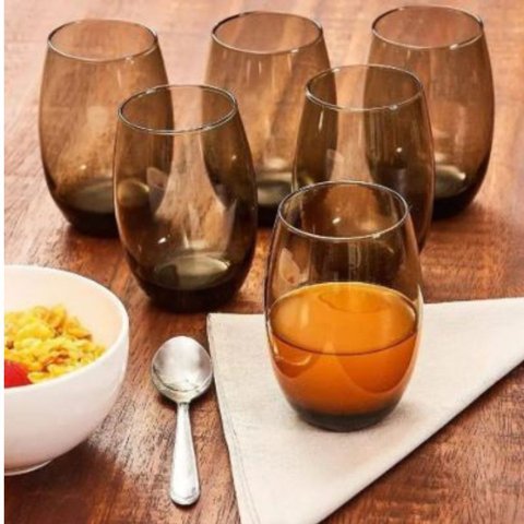 Jogo de Copos Aruba Cinza Sm 465ml 6 Und - Élpis Móveis