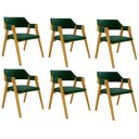 Ver imagem 1 de Kit 6 Cadeiras Sala de Jantar e Jogos Carteados Madeira Maciça Poker Veludo Verde-mel G42 - Gran