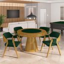 Ver imagem 7 de Kit 6 Cadeiras Sala de Jantar e Jogos Carteados Madeira Maciça Poker Veludo Verde-mel G42 - Gran