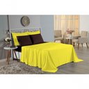 Ver imagem 4 de Jogo de Cama Casal Viúva Nobre 4 Peças Malha 100% Algodão - Amarelo / Marrom