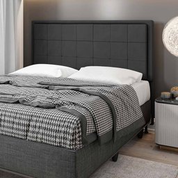 Cabeceira Cama Box Queen Canada 160 Cm Suede MV Estofados Cinza - 2