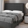 Cabeceira Cama Box Queen Canada 160 Cm Suede MV Estofados Cinza - 2