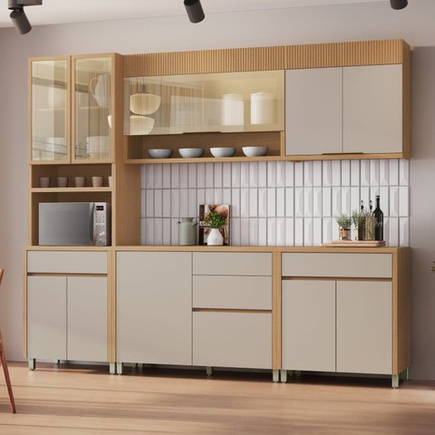 Cozinha 5 Peças 10 Portas Torre Quente 100% MDF Mista