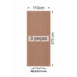 Painel Ripado Versátil: 03 unid. 270X110cm larg. Talatto Painéis Branco TX - 8
