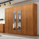 Ver imagem 4 de Guarda Roupa Casal Livorno Plus 6 Portas 4 Gavetas com Espelho Cinamomo - Novo Horizonte