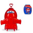 Ver imagem 1 de Mochila 3D com Rodinhas e Lancheira Super Wings Jett 2981AM19 - Vermelho