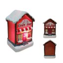Ver imagem 1 de Loja de Doces Natalina Decorativa Cenario de Natal Enfeite Casinha Prateleira Estante Mesa LED Casin