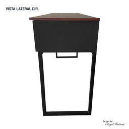 Penteadeira Iron 1 Gaveta com Espelho Nova Imbuia/Preto - Vizzato - 8