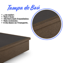 Ver imagem 6 de Cama Box Baú Viúva 128x188x42 Cm Linho com Pistão a Gás