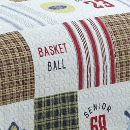 Colcha de Solteiro Teen Infantil Cobre Leito Menino Dupla Face Basket Ball - 4