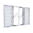 Ver imagem 1 de Janela Veneziana de Alumínio 4 Folhas Móveis e 2 Folhas Fixas 120x150cm Lucasa Ideale Branco