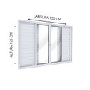 Ver imagem 3 de Janela Veneziana de Alumínio 4 Folhas Móveis e 2 Folhas Fixas 120x150cm Lucasa Ideale Branco
