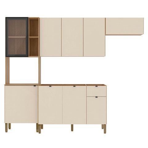 Cozinha Compacta Balcão sem Tampo Laura Plus Soft/freijó Z06 - Mpozenato