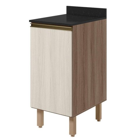 Balcão com Tampo 1 Porta MDF 40 cm Kali 1221822 Carvalho Toq Bianco Nicioli
