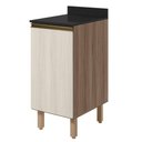 Ver imagem 1 de Balcão com Tampo 1 Porta MDF 40 cm Kali 1221822 Carvalho Toq Bianco Nicioli
