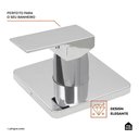 Ver imagem 3 de Acabamento de Misturador Monocomando para Chuveiro Quadrado Purangi Pingoo.casa - Prata