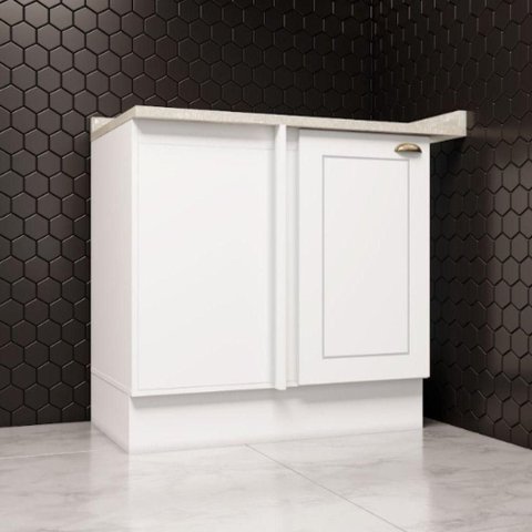 Balcão Canto Americana Henn com Tampo Mdf Henn 94 Cm Branco/calcare
