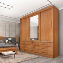 Ver imagem 1 de Guarda Roupa Roupeiro Casal Chicago 3 Portas com Espelho Cinamomo - Tcil