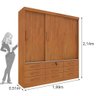 Guarda Roupa Roupeiro Casal Chicago 3 Portas com Espelho Cinamomo - Tcil - 2