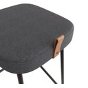 Ver imagem 7 de Kit 02 Banquetas Altas Cozinha e Área Gourmet Vik Estofada Linho Grafite - Desk Design