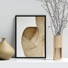 Quadro Decorativo Abstrato Onda Bege 33x24cm:madeira Branca - 2