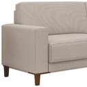Ver imagem 5 de Sofá 3 Lugares 214cm Sala de Estar Living Pés Madeira Viso M03 Linho Cru - Lyam Decor