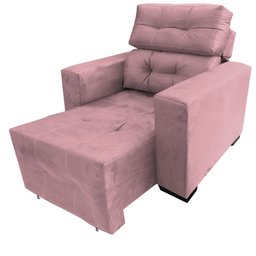 Cadeira Poltrona Reclinável Retrátil Isabelle Consultório Estética Facial Cílios Sobrancelha Rosa - 1