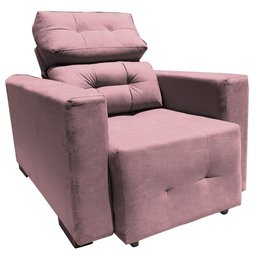 Cadeira Poltrona Reclinável Retrátil Isabelle Consultório Estética Facial Cílios Sobrancelha Rosa - 2