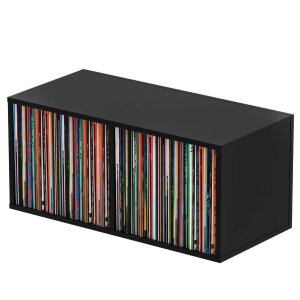 Nicho Duplo Horizontal para Lp Vinil em Mdf Preto