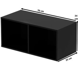 Nicho Duplo Horizontal para Lp Vinil em Mdf Preto - 3