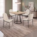 Ver imagem 1 de Conjunto para Sala de Jantar Mesa Ômega Tampo Quadrado 90x90 com 4 Cadeiras Rubi