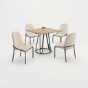 Ver imagem 2 de Conjunto para Sala de Jantar Mesa Ômega Tampo Quadrado 90x90 com 4 Cadeiras Rubi