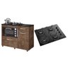 Kit Balcão para Cooktop Cozinha Kaiki Violeta Ipê com Fogão Cooktop 4 Bocas Itatiaia Essencial Preto - 1