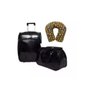 Conjunto Mala Rodinha + Mala Média Croco Viagem ACEITO a Bordo Viagem + Cadeado - Preto - 1