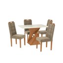 Ver imagem 2 de Conjunto Sala de Jantar Luna Kappesberg 4 Cadeiras Veludo Titanio