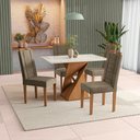 Ver imagem 1 de Conjunto Sala de Jantar Luna Kappesberg 4 Cadeiras Veludo Titanio
