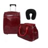 Conjunto Mala Rodinha + Mala Média Croco Viagem ACEITO a Bordo Viagem + Cadeado - Vermelho - 1