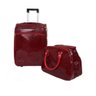 Conjunto Mala Rodinha + Mala Média Croco Viagem ACEITO a Bordo Viagem + Cadeado - Vermelho - 2