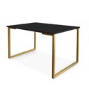 Ver imagem 2 de Mesa de Jantar Steel Estilo Industrial Pés de Aço 120x80cm Dourado/Preto