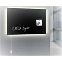 Ver imagem 1 de Painel Lousa De Vidro Temperado preta 100x60cm com led