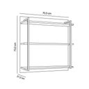Ver imagem 3 de Prateleira Industrial Tripla Cozinha Suspenso Painel Emi 70,5cm Preto/freijó M12 - D'Rossi