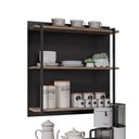 Ver imagem 1 de Prateleira Industrial Tripla Cozinha Suspenso Painel Emi 70,5cm Preto/freijó M12 - D'Rossi