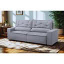 Ver imagem 1 de Sofá Retrátil e Reclinável 3 Lugares com Molas 1,80m Lima Suede Cinza Mirra Decor