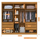 Ver imagem 3 de Guarda Roupa Casal 6 Pts 100% Mdf Gramado - Móveis Valverde