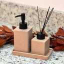Ver imagem 2 de Conjunto para Banheiro em Cerâmica Granilite Quadratto com 3 Peças Lyor Nude