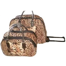 Kit Conjunto Mala Rodinha + Mala De Mão Onça viagem - Marrom - 1
