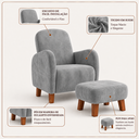 Ver imagem 2 de Poltrona Amamentação Viena Suede + Puff Macio Quarto Bebe:Cinza