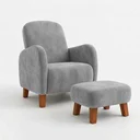 Ver imagem 5 de Poltrona Amamentação Viena Suede + Puff Macio Quarto Bebe:Cinza