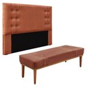 Ver imagem 1 de Kit Cabeceira e Calçadeira Recamier Solteiro 0,90m Cobre -